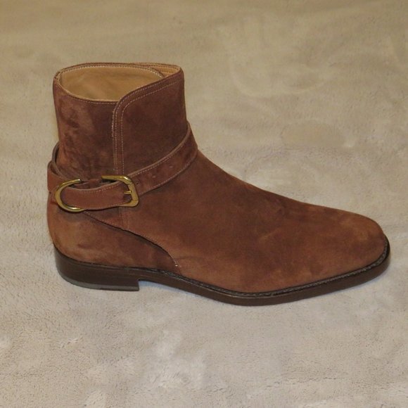 Ralph Lauren Purple Label Macon II Brown Snuff Suede Jodhpur Boot 7D NWB $1250 - Picture 2 of 14